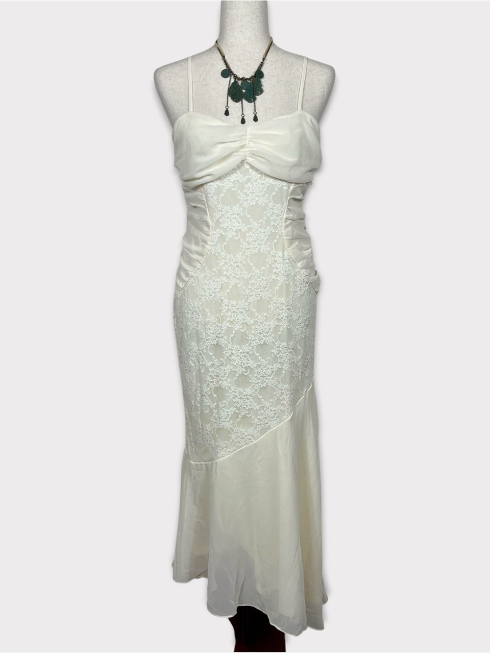 Jjs House Lace Asymmetrical Maxi Dress Large Coquette Boho Cottage Romantic